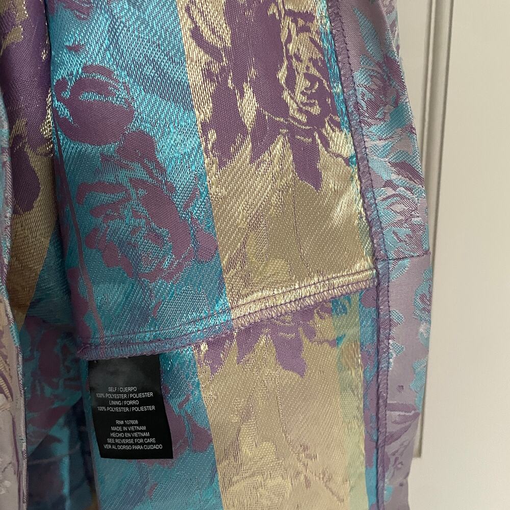 Be by Chetta B Dress Lavender Gold Pleated cocktail Formal Size 16 NWT - Picture 7 of 8